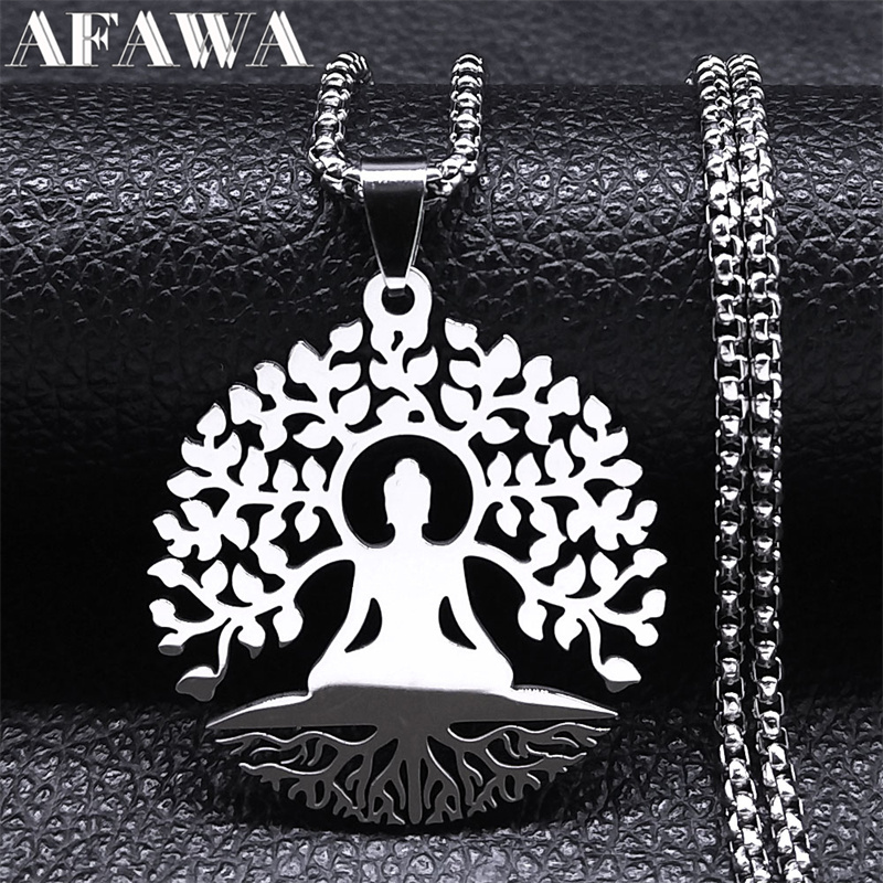 Yoga Fitness Model - Buddhism Meditation Buddha Yoga Pendant Necklace