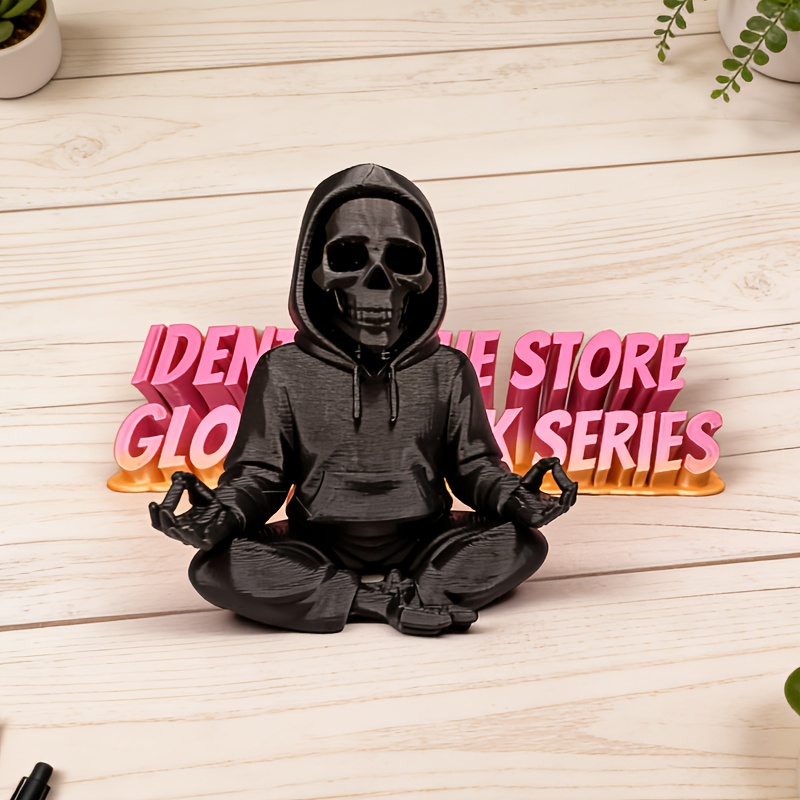 Gothic Hooded Skeleton Statue  - Yoga Fitness Model ulasan dan harga