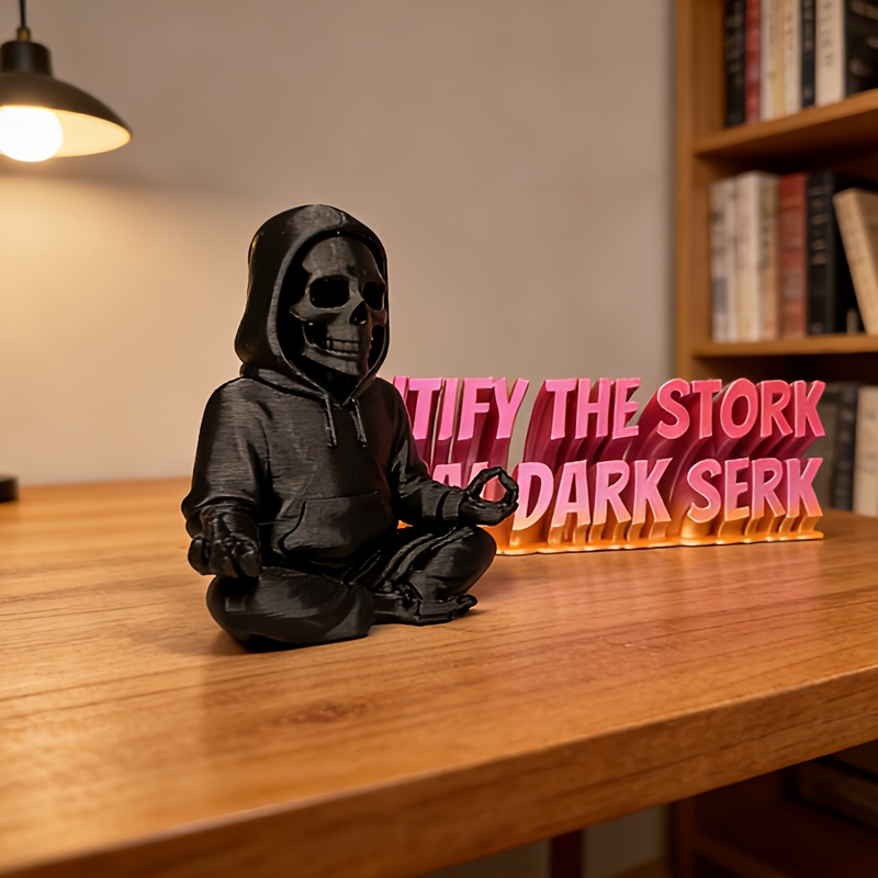 Gothic Hooded Skeleton Statue  - Yoga Fitness Model ulasan dan harga