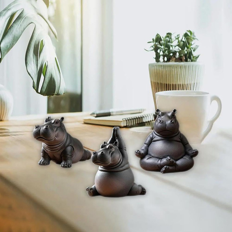 Yoga Master Hippo Statue Handc - Yoga Fitness Model ulasan dan harga