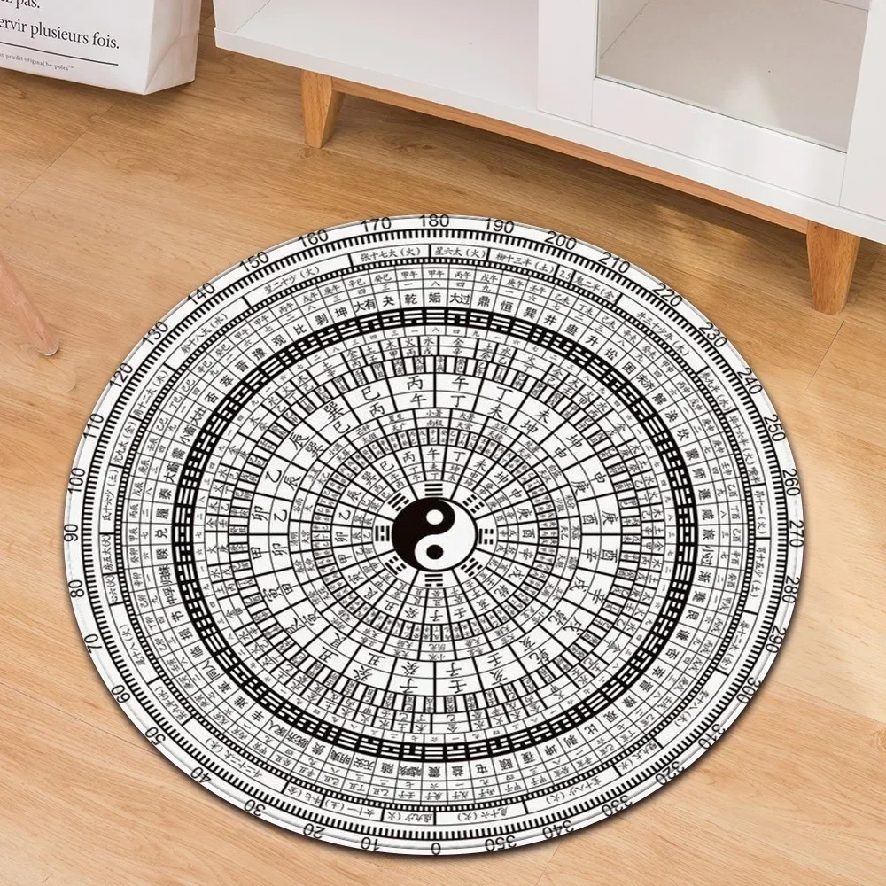 Yin Yang Taiji Round Rug Flowe - Yoga Fitness Model ulasan dan harga