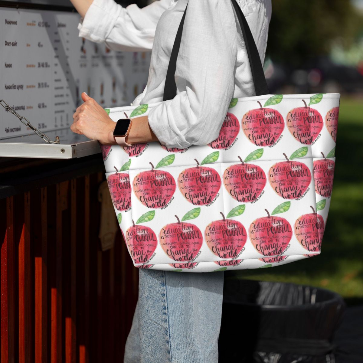 Teacher Quote Beach Tote Bag S - Yoga Fitness Teacher ulasan dan harga