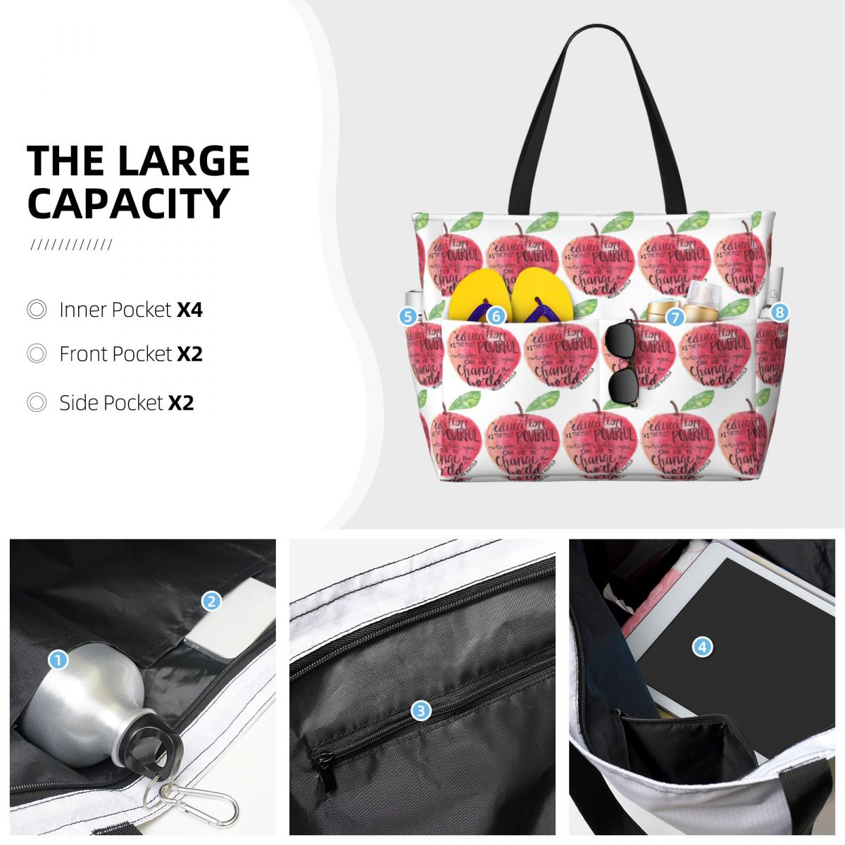 Teacher Quote Beach Tote Bag S - Yoga Fitness Teacher ulasan dan harga