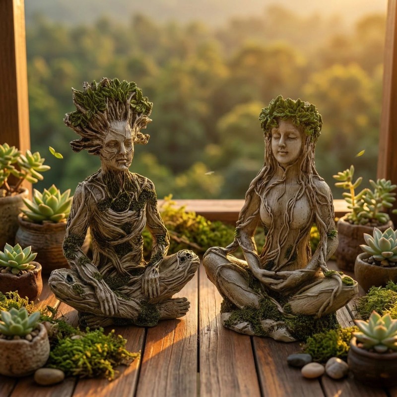 Home Decor Tree Spirit Zen Sit - Yoga Fitness Model ulasan dan harga