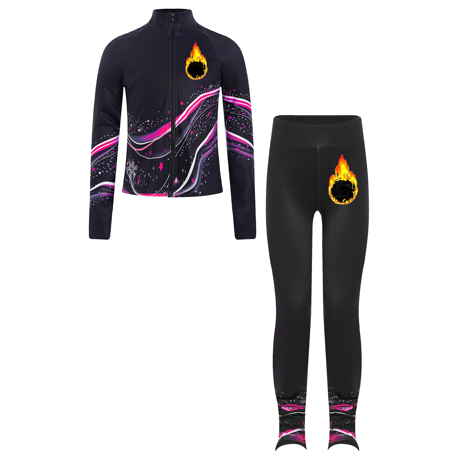 Kids Girls Fleece Figure Skati - Yoga Fitness Model ulasan dan harga